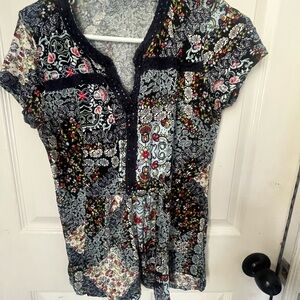 RXB Multicolor Patchwork Rayon flowy Blouse
